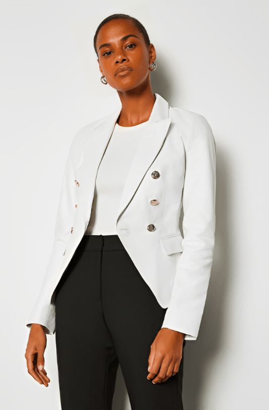 Ivory Empress Leather Blazer