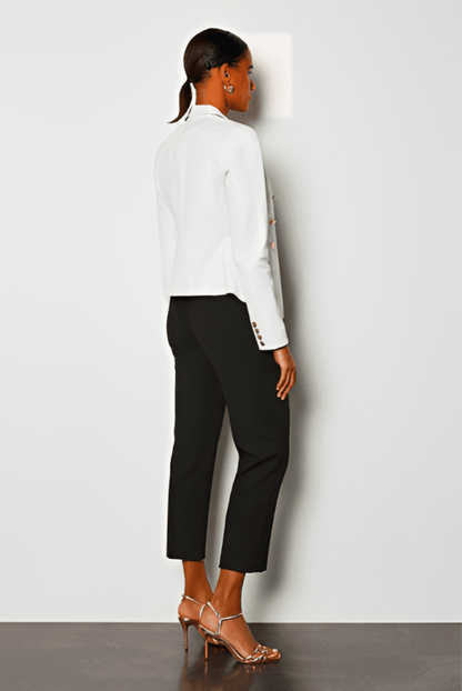Ivory Empress Leather Blazer