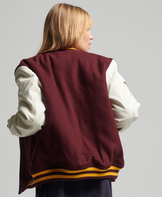 College-style Leather Jacket Women