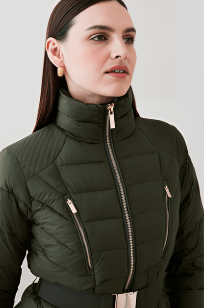 Khaki green puffer coat