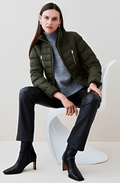 Khaki green puffer coat