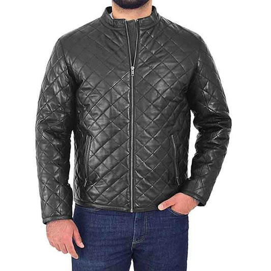 Padded Leather Jacket for Men