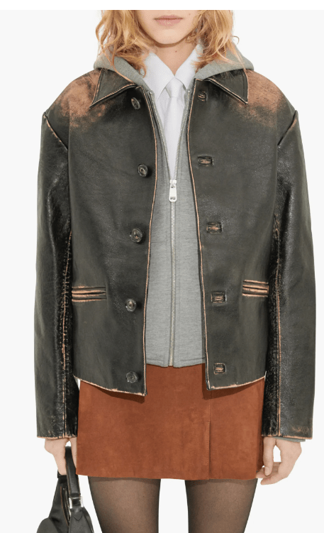Women’s Vintage Black Leather Jacket