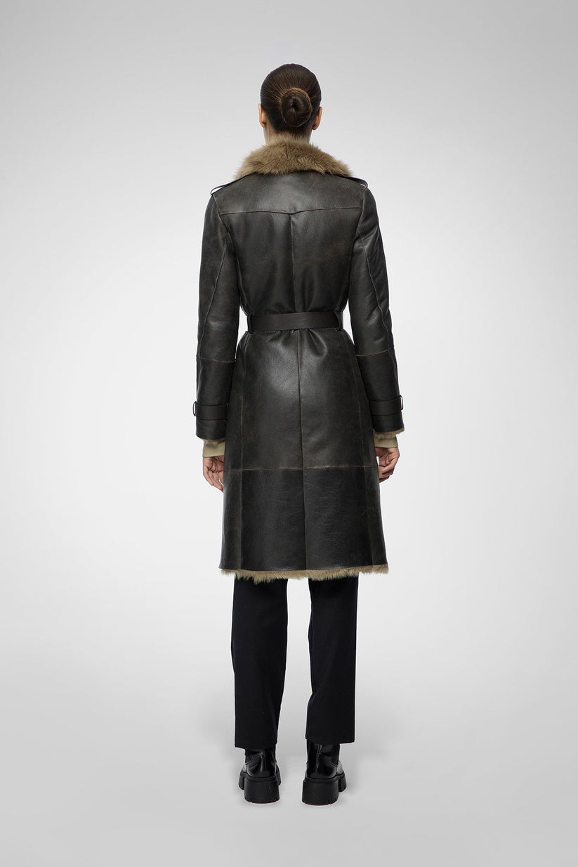 Winter Sheepskin Trench Coat For Women