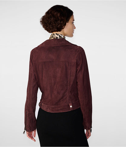 Maroon Suede Leather Jacket