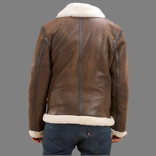 Shearling Distressed Leather Jacket