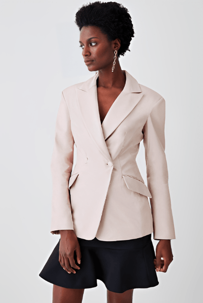 Sable Sculpt Leather Blazer