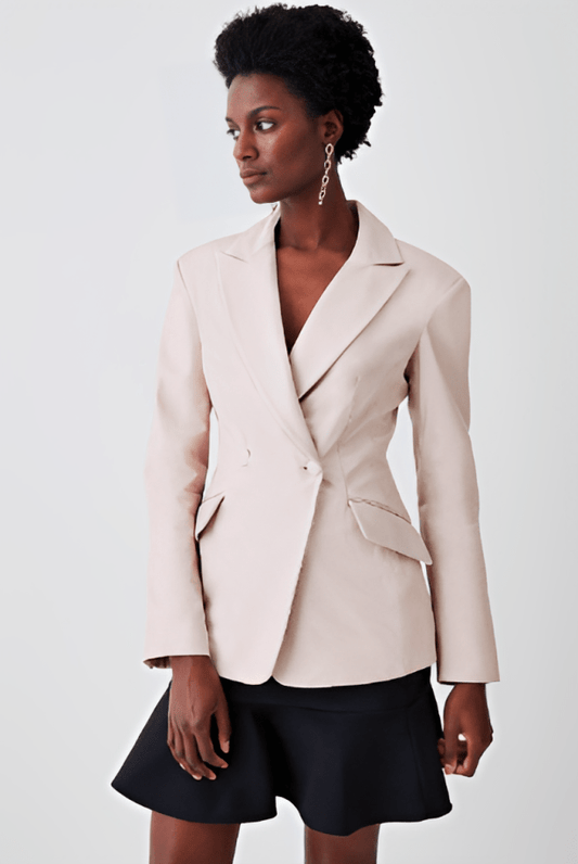 Sable Sculpt Leather Blazer