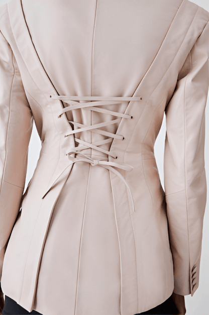Sable Sculpt Leather Blazer