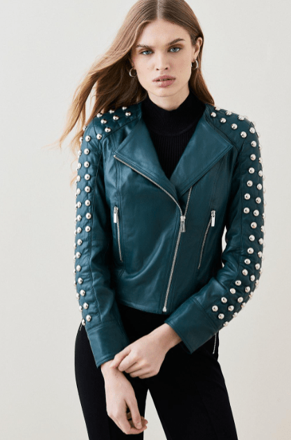 Jade Leather Biker Jacket