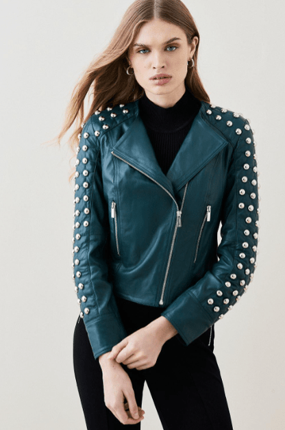 Jade Leather Biker Jacket