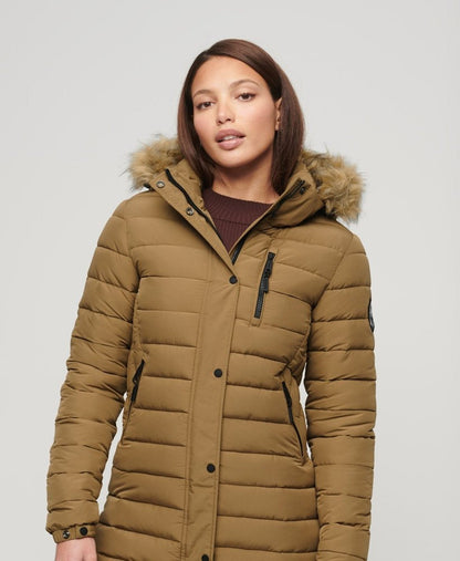 Brown Parka With Hood For Women