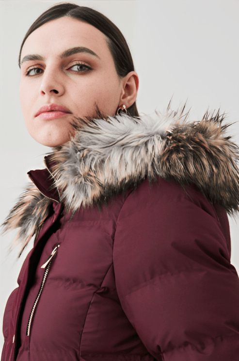 Women’s padded red coat