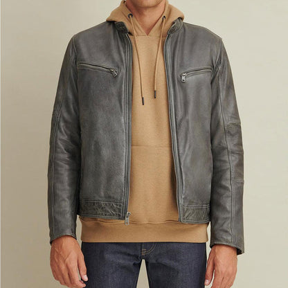 Green Leather Motorcycle Jacket