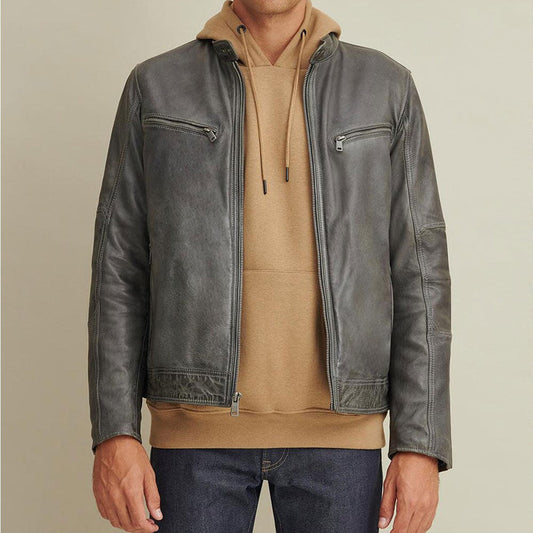 Green Leather Motorcycle Jacket