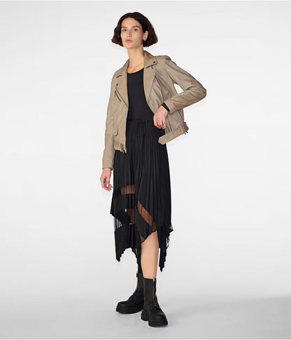 Tan Leather Jacket for Women