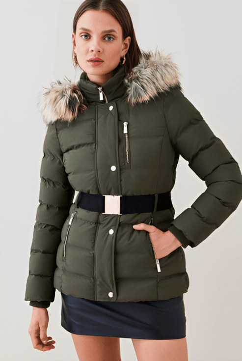 Women’s insulated khaki puffer