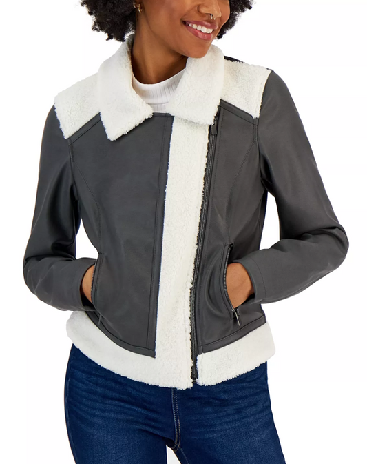 Women’s Winter Fur Leather Coat