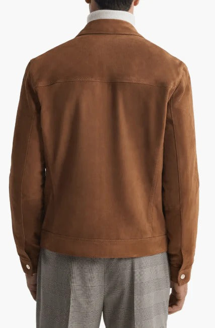 Brown Suede Trucker Jacket