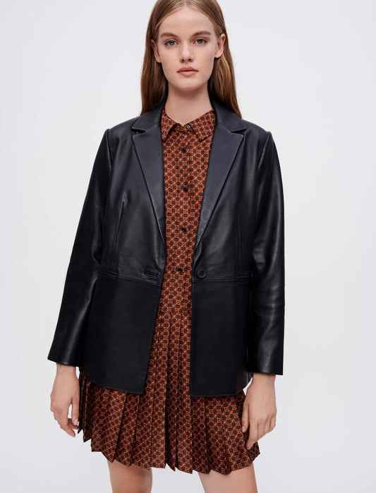 Onyx Icon Leather Blazer