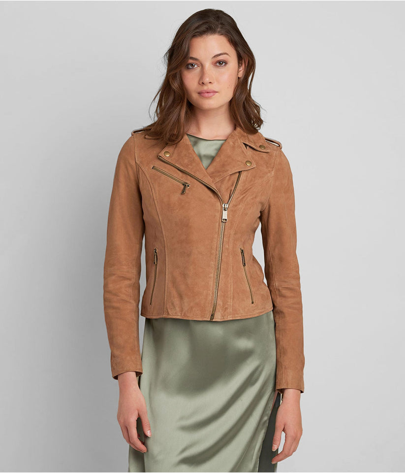 Tan Suede Leather Jacket