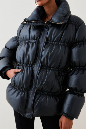 Sleek padded leather jacket