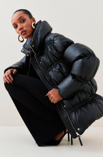 Sleek padded leather jacket
