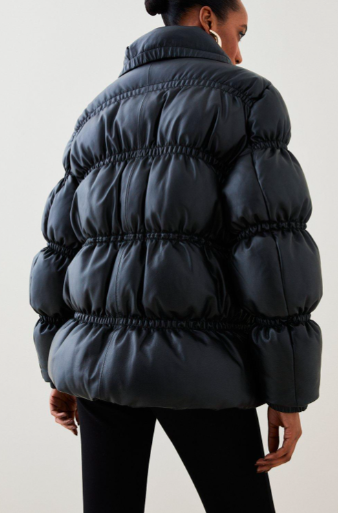 Sleek padded leather jacket