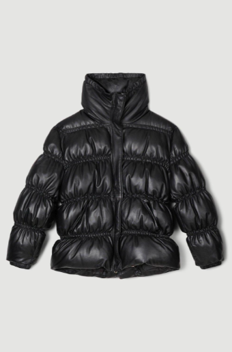 Sleek padded leather jacket