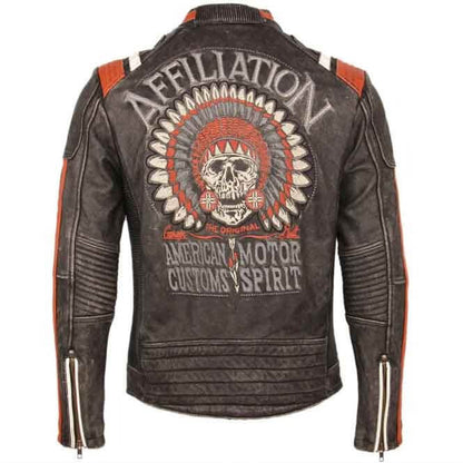 Skull Leather Motorcycle Jacket
