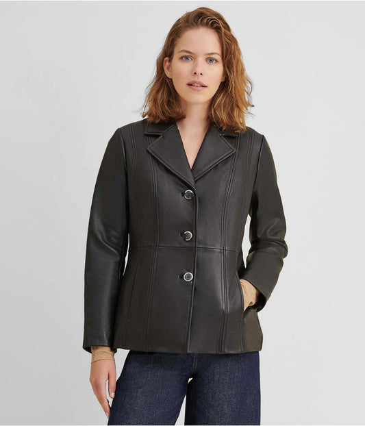 Onyx Essential Leather Blazer