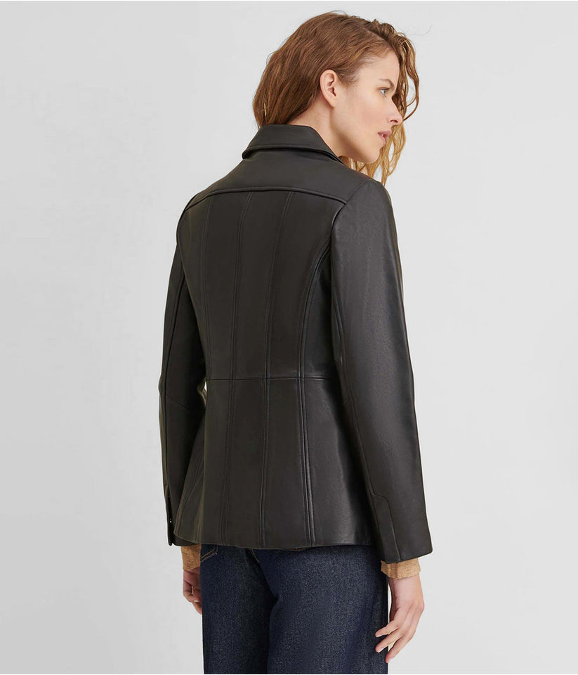 Onyx Essential Leather Blazer