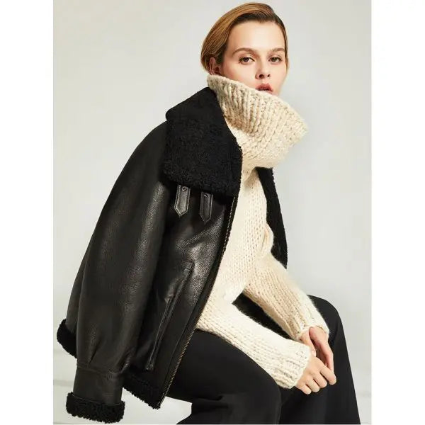 B3 Biker Leather Jacket for Women