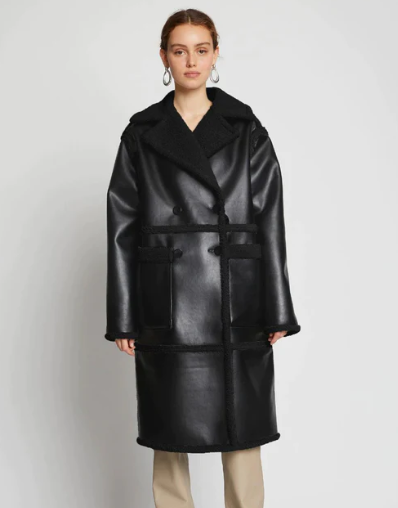 Black Leather Trench Coat Women