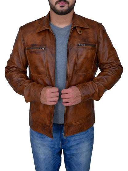 Vintage Leather Jacket for Men