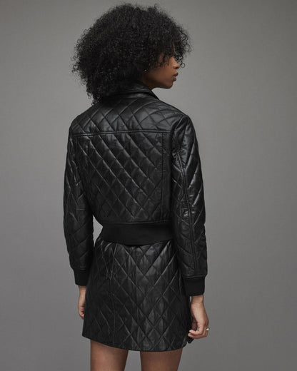 Quilted Bomber Jacket for Women