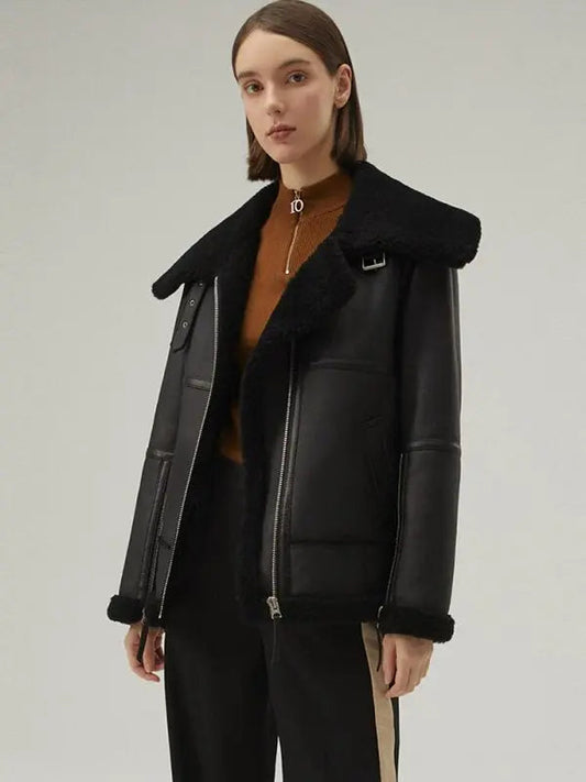 Women’s Shearling Leather Flight Jacket