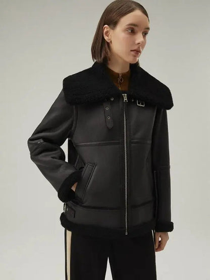 Women’s Shearling Leather Flight Jacket