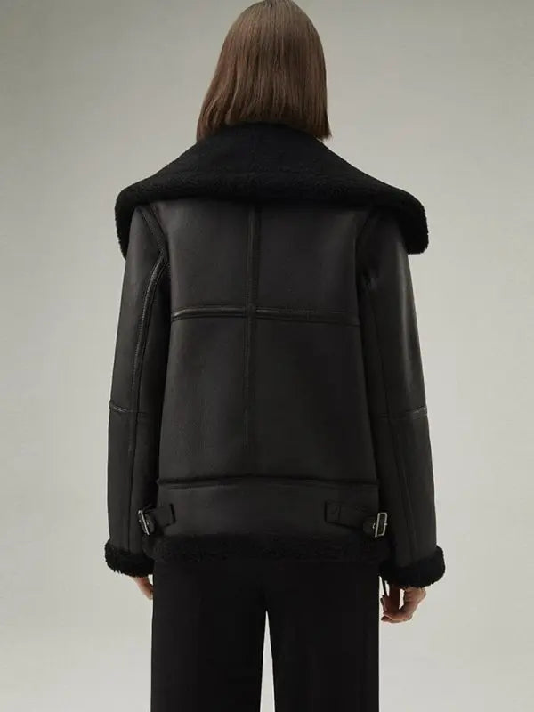 Women’s Shearling Leather Flight Jacket