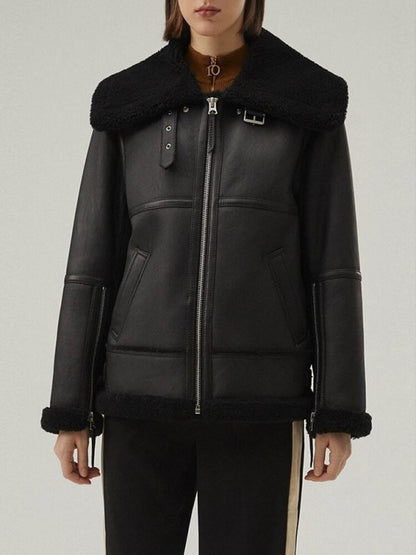 Women’s Shearling Leather Flight Jacket