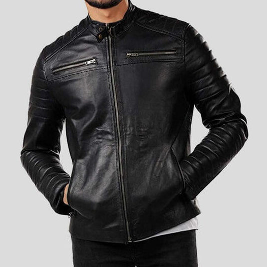 Black Motorcycle Leather Jacket