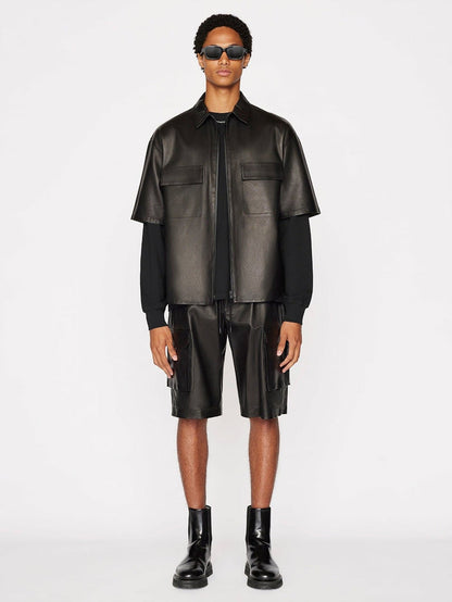 Short Sleeve Leather Shirt