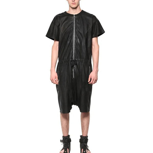 Edgy Leather Jumpsuit for Men