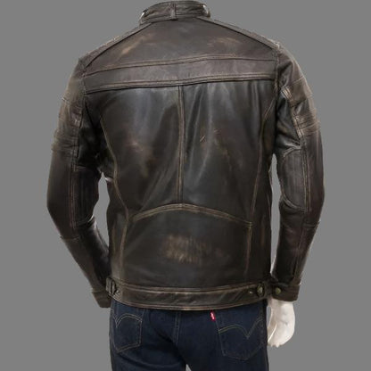Vintage Brown Leather Jacket for Men