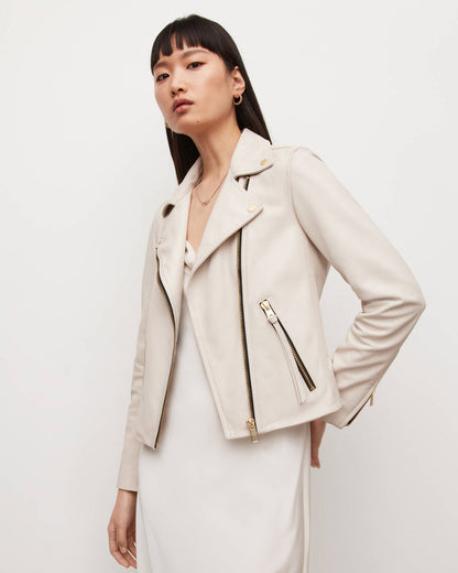 Neutral Tone Biker Jacket
