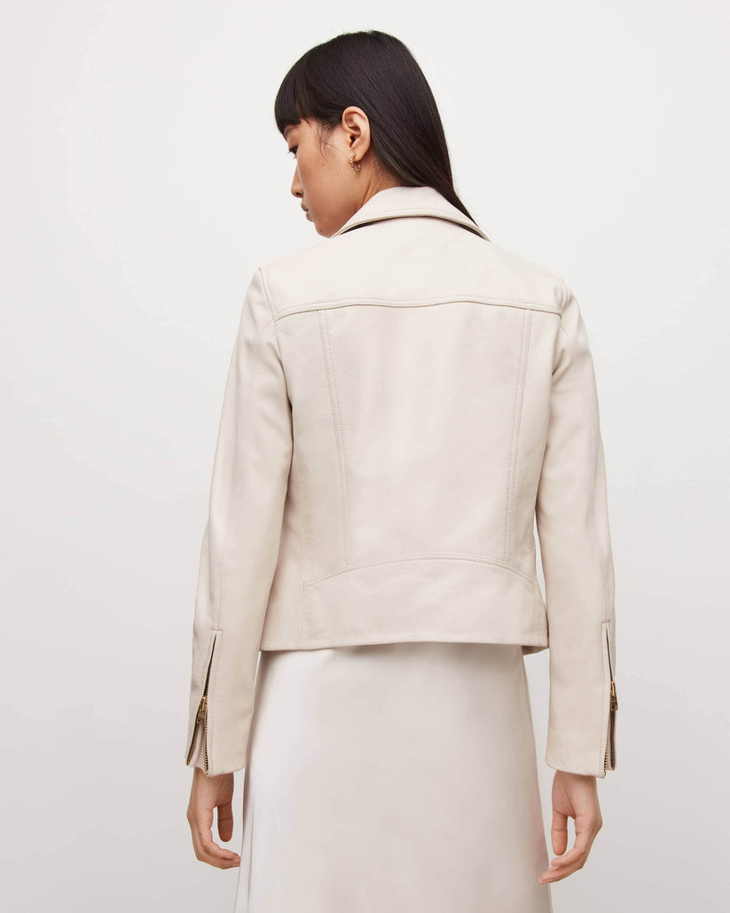 Neutral Tone Biker Jacket