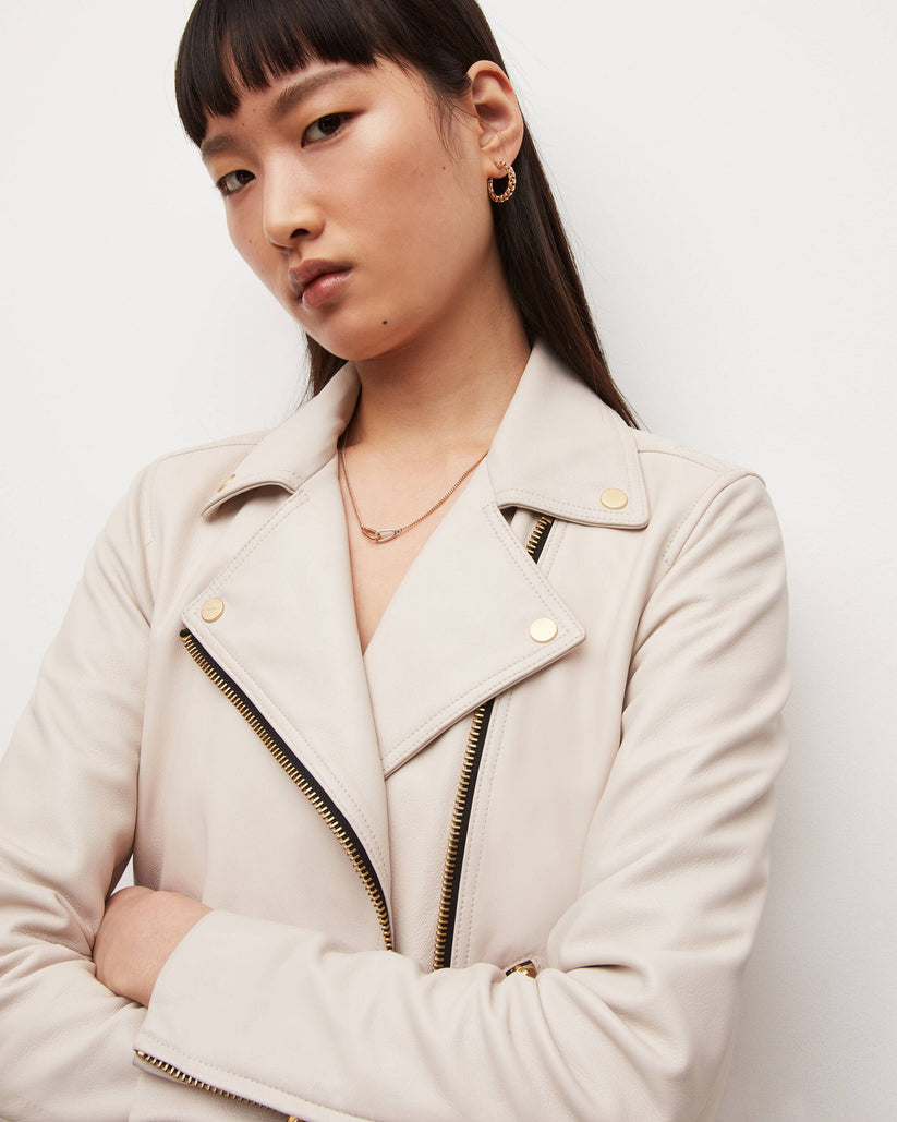 Neutral Tone Biker Jacket
