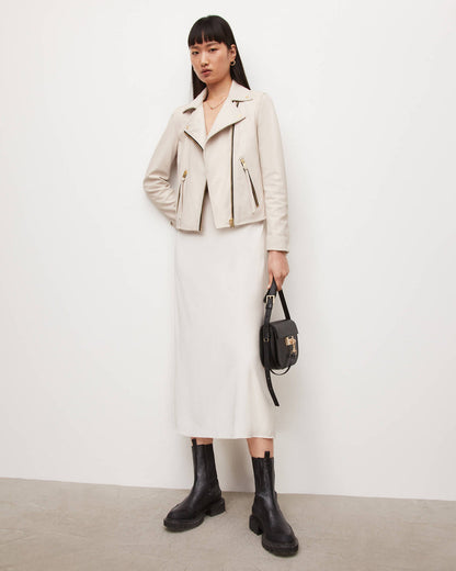 Neutral Tone Biker Jacket