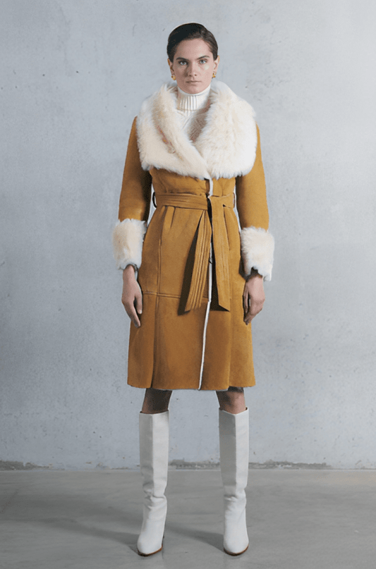 Suede Shearling Coat Women