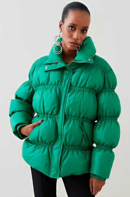 Green winter jacket for women